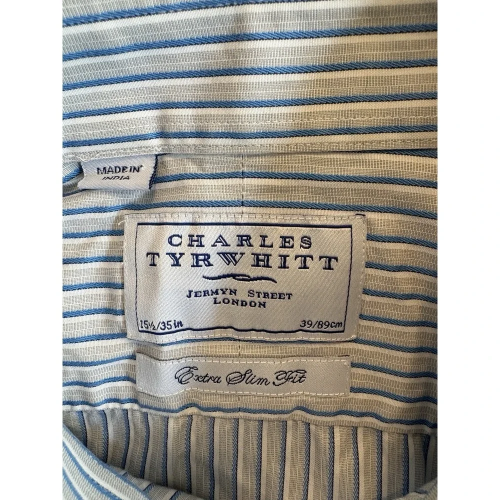 Charles Tyrwhitt Men's Dress Shirt 15.5/35 Extra Slim Fit - Picture 5 of 5